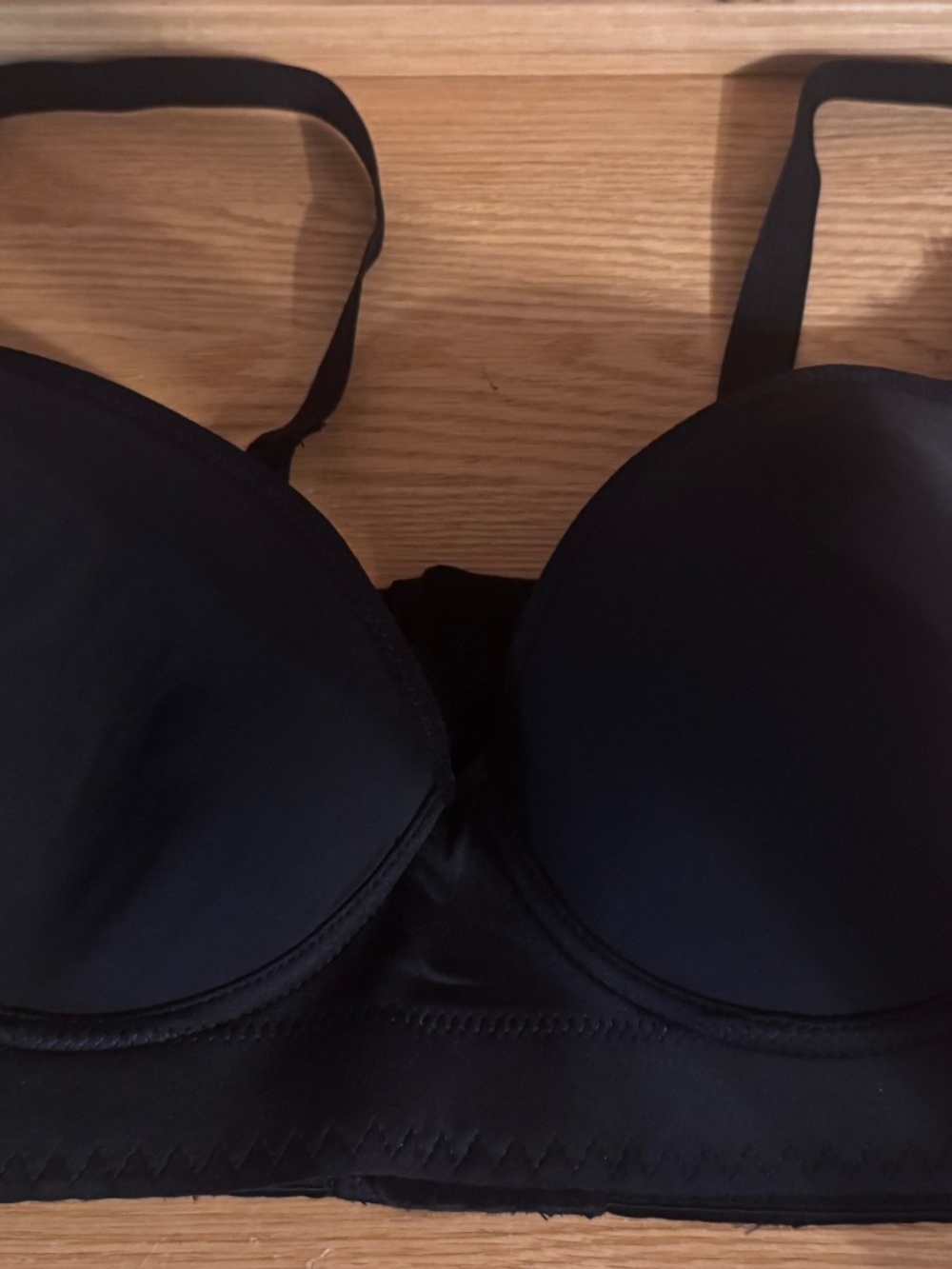Shapedly Push Up Bra 34/75E Black Back Smoothing Wide Band Women